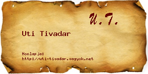 Uti Tivadar névjegykártya